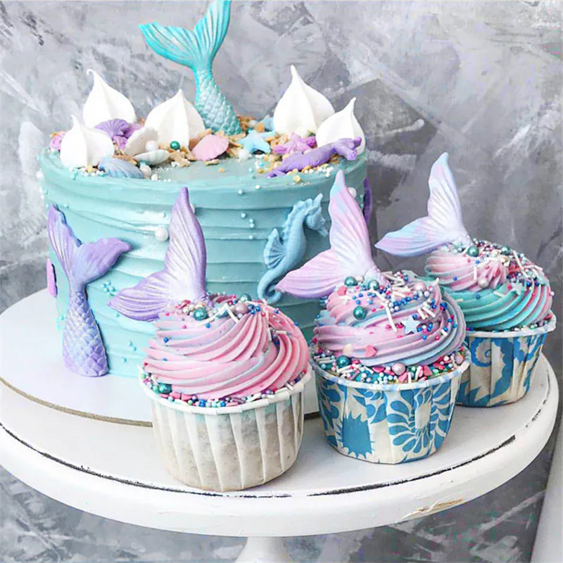 Fishtail Mermaid Tail DIY Fondant Cake Decoration Mold Silicone Handmade Soap Mould Chocolate Moulds baking tools |