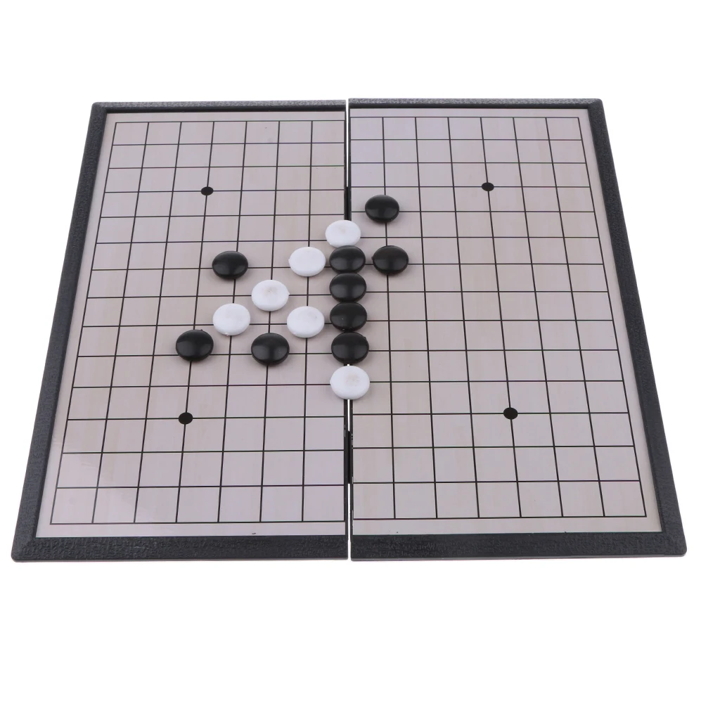 102 Pieces Portable Plastic Professional Chinese WeiQi Magnetic Chessboard Chess Set Board Game Toy 19.5 x 19.5CM