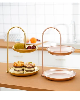 

1PC Nordic Vanity Tray Double-deck Cosmetics Storage Tray Dressing Table Desktop Racks Princess Finishing Storage Rack JL 297