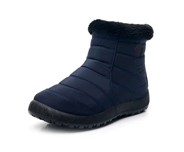 Зимние женские ботинки; женская обувь размера плюс; теплые зимние ботинки из плюша; женские повседневные ботинки на платформе с мехом из водонепроницаемого материала
