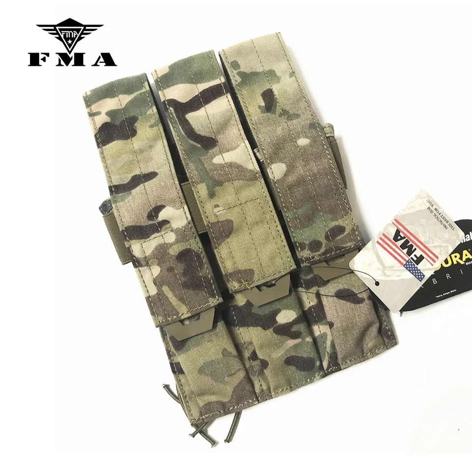 FMA Tactical Pouches Triple Magazine Pouch Kriss Vector MOLLE Mag Carrier SMG Camo Military Molle Free Shipping | Спорт и
