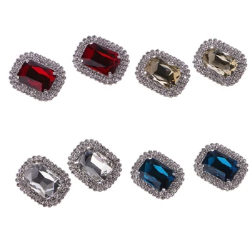 

A Pair of Fashion Shoe Clips Acrylic Rhinestone Alloy Glass Wedding Boot Jewelry M4YF