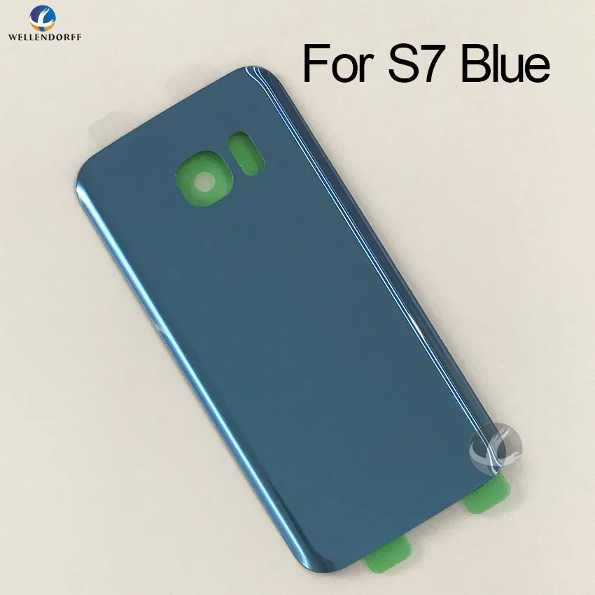 Back Glass Housing+ Adhesive For Samsung Galaxy S7 G930 Rear Panel Plate Battery Cover Lid With Logo
