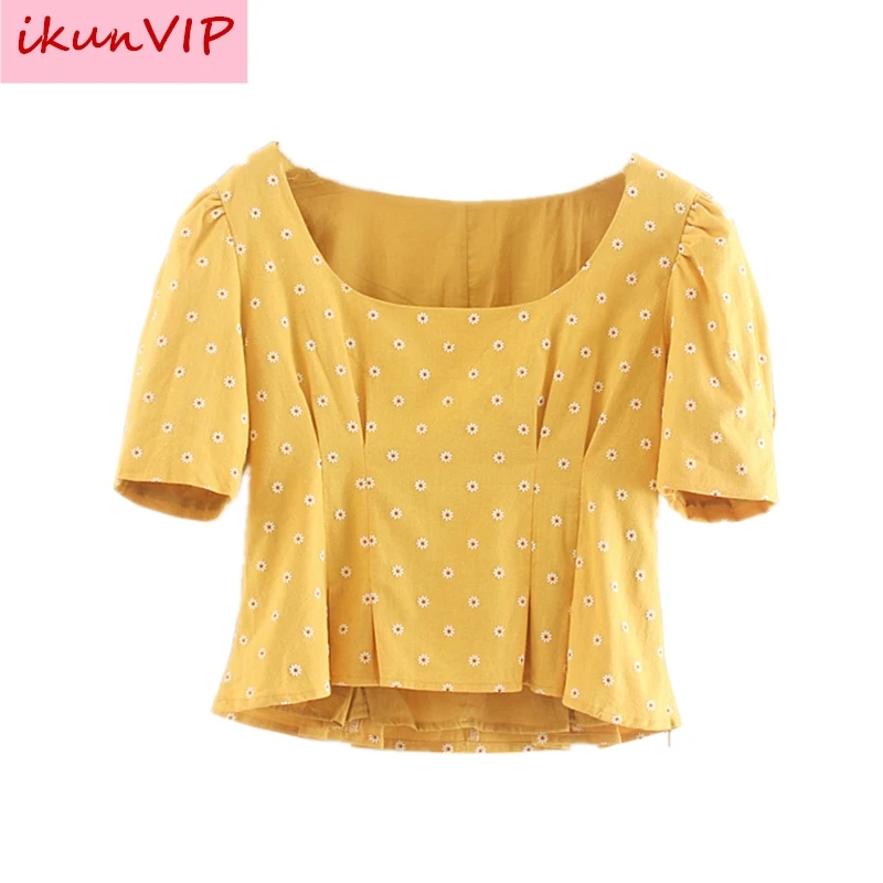 

2019 Newest Hot Fashion Dot Women Casual Summer Short Sleeve Dot Print Cotton T-Shirt Tops Tee yellow Shirts ZA Fashion