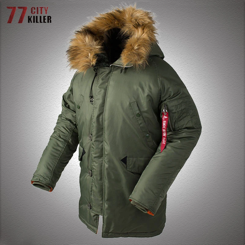 Chaqueta Bomber militar hombre, parka gruesa y cálida con capucha, EU talla XXL, Invierno|Parkas| - AliExpress