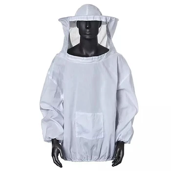 

Newest Anti-bee Protective Clothing Jackets Beekeeping Tools Breathable White Beekeeping Suit Bee Gloves J-shaped Hook Set