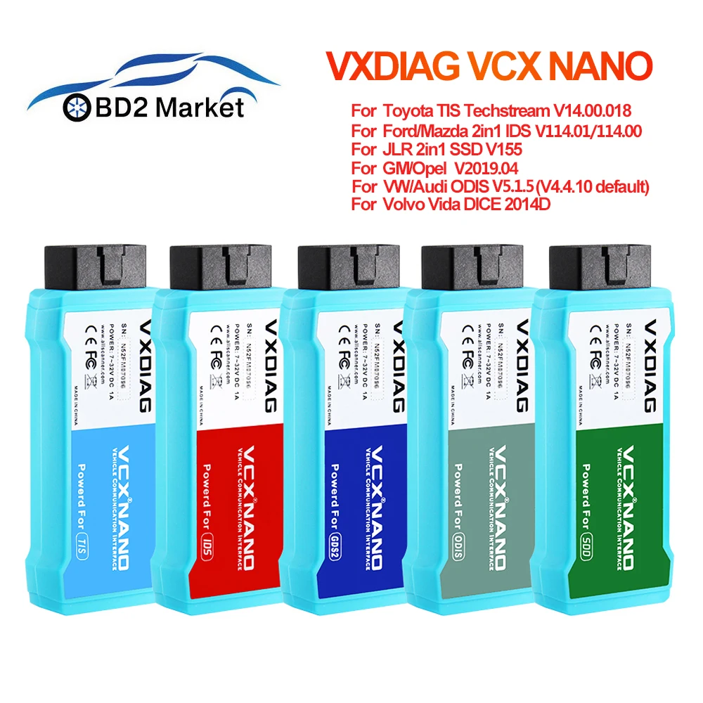 VXDIAG VCX NANO obd2 сканер для Toyota USB/WIFI TIS Techstream V15.00.026 SDD V159 ODIS V5.1.6 2014D автомобильный
