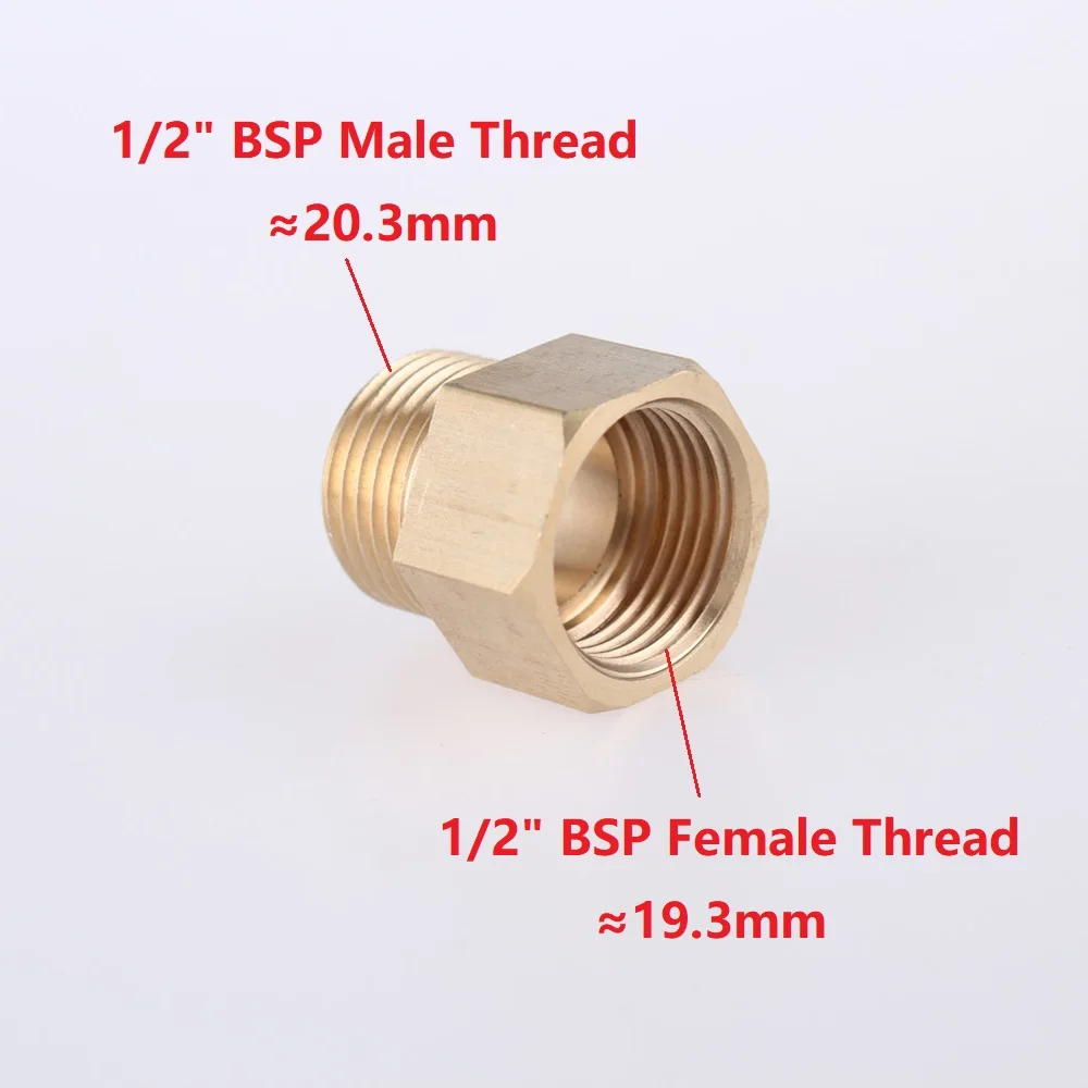 Медь M/F 1/" 1/4" 3/" 1/2" 3/" BSP Мужская и женская резьба латунные фитинги муфта адаптер Шестигранная труба соединитель водный газ - Цвет: 04 M x 04 F