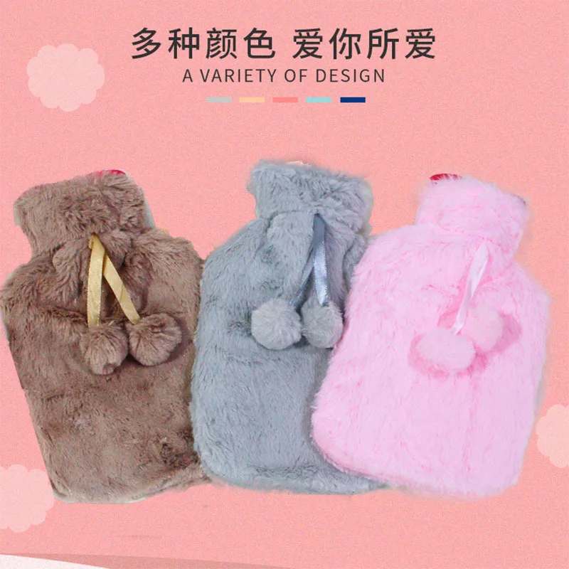 New Style Hot Water Injection Bag Winter Plush Portable Hand Warmer Rubber Safe And Explosion Protective Hot Water Bottle