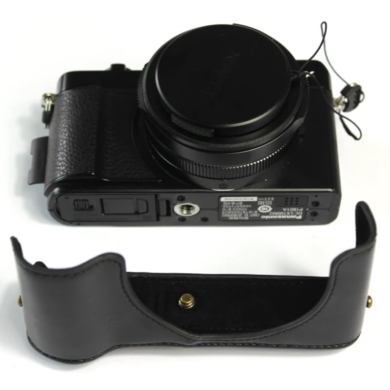 PU кожаный чехол сумка для Panasonic lx100 II LUMIX LX100 M2 камера с кожаным плечевым ремнем Нижняя крышка видео сумка аксессуары
