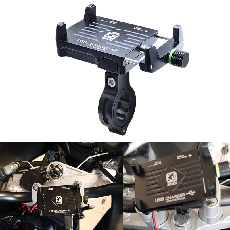 

Motorcycle Phone Holder With USB Power Charger for 4.5-6.2" Moto Equipment Motorbike Mountain Bike Holder Moto Accessories
