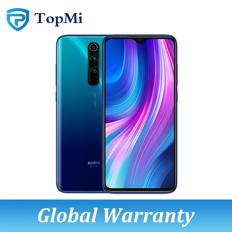Blue Оригинальная глобальная версия Xiaomi Redmi Note 8 Pro 6 ГБ 64 Гб Смартфон 64 мп Quad камера 6,5" экран MTK Helio G90T телефон nfc - Цвет: Blue