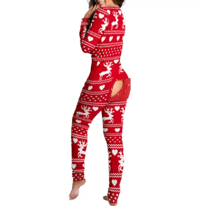 Pigiama Sexy tuta da donna tuta da pigiama da donna culo posteriore  Loungewear Bum culo aperto Loungewear pigiami tuta regalo di natale| | -  AliExpress