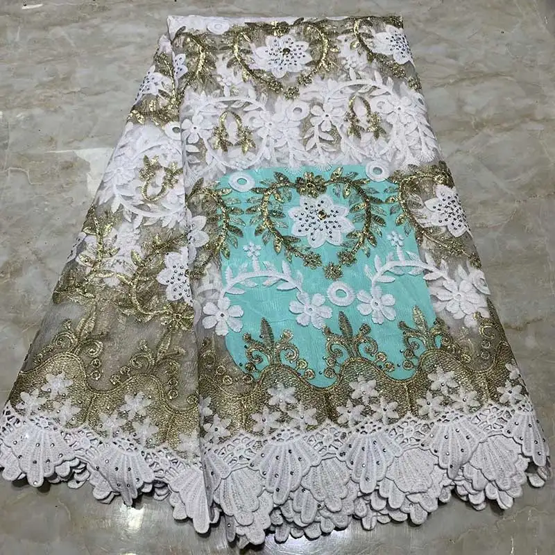 

Sequins Lace Fabric Latest African Lace Fabric High Quality Nigerian French Party lace fabric for tulle lace fabric LZFB205