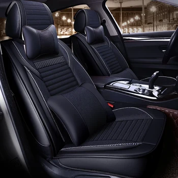 

Full Coverage PU Leather car seat cover flax fiber auto seats covers for Honda civic accord crv grosstour honda pilot