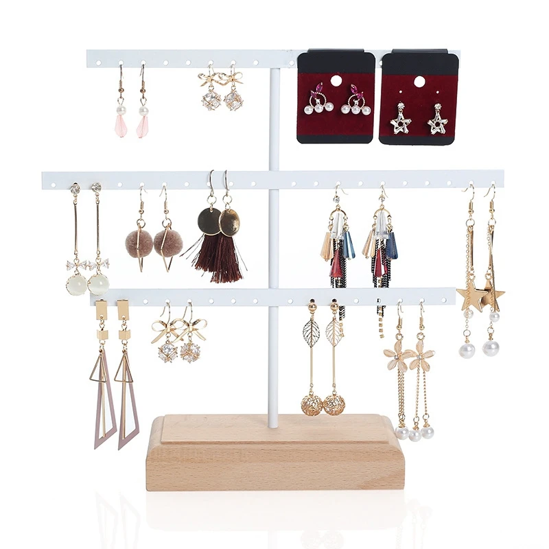 Fashion 52 Hook Earring Jewelry Organizer Earring Organizer Hanging Holder Necklace Display Stand B