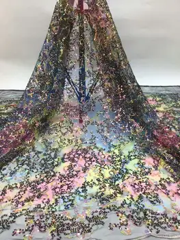 

High Quality Nigerian Lace Fabrics African Sequins Lace Fabric Latest Bridal Tulle Lace Fabrics for Wedding Party Dress FD830