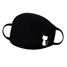 Унисекс, черная, женская, мужская маска для лица, хлопковая ткань, противопылевые маски, сохраняющие тепло, маска для лица, Kawaii, аниме, маски для рта