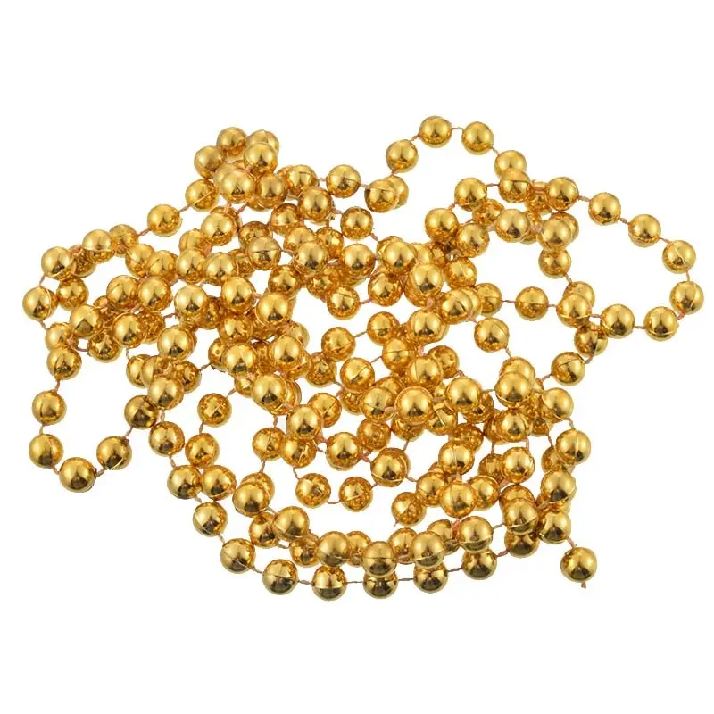 New Bead Chain 2m/2.7m Gold Red Christmas Garland For 2019 Tree Room DIY Craft Decoration Festive Party Suppliers | Дом и сад
