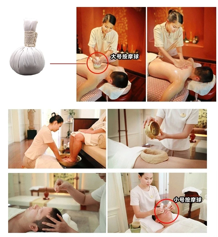 3pcs Thailand Aromatherapy Herbal Medicine Massage Ball Sunburn Wormwood Medicine Bag Roll Whack Pack incense Aromatherapy Pack
