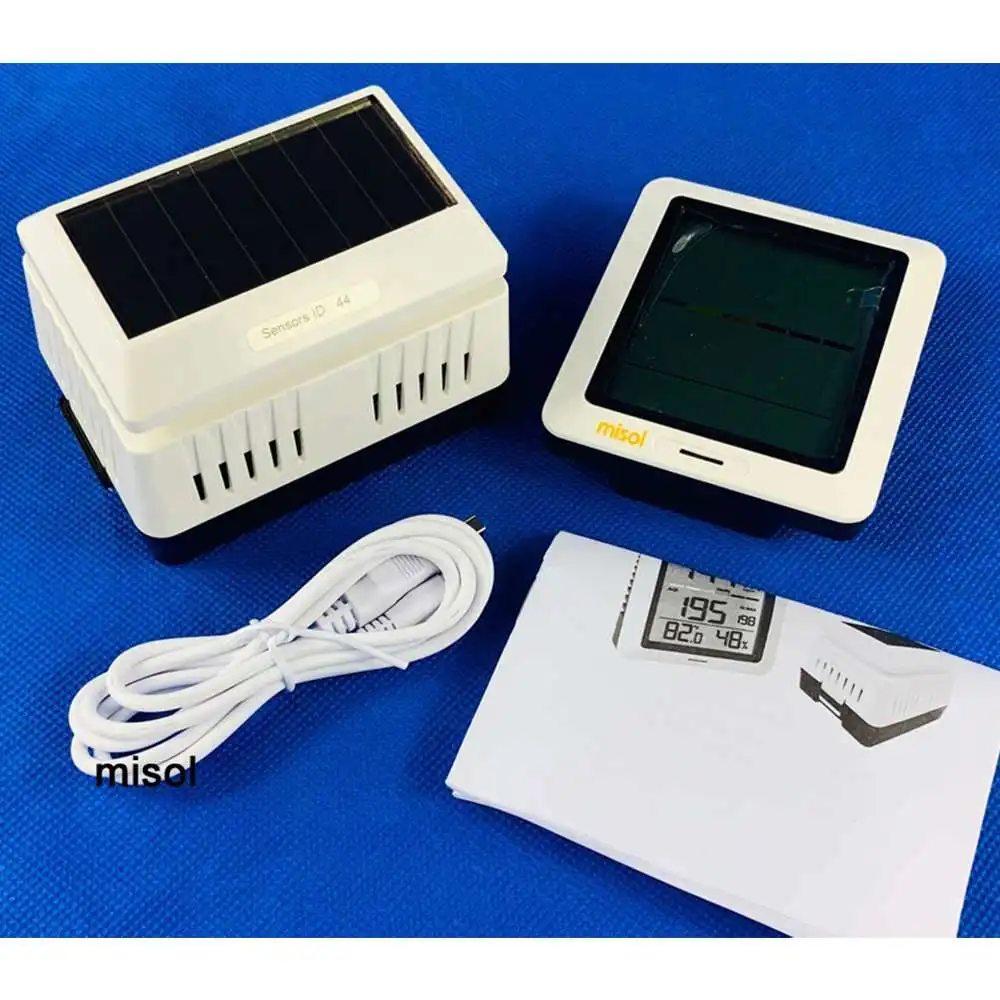 Тестер контроля качества воздуха Misol/PM2.5 анализатор воздуха детектор газа беспроводной с комнатной температурой и влажностью солнечной энергии