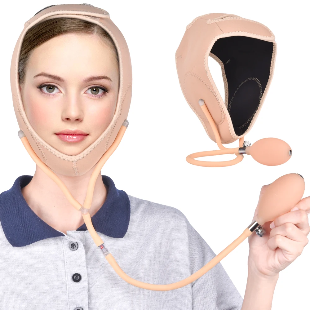 Inflatable Face Slimming Bandage Breathable V Shape Face Lift Shaper Reduce Double Chin Face Tightening Band