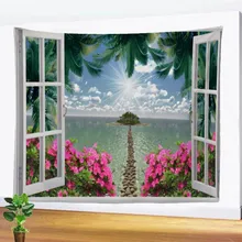 Гобелен с 3D изображением пейзажа, Настенный Ковер, украшение для дома, спальни, пляжное полотенце