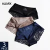 ALLMIX 3 pièces/lot évider les culottes des femmes ensembles sous-vêtements sans couture soie sport slips taille basse caleçons Sexy dame Lingerie ► Photo 1/6