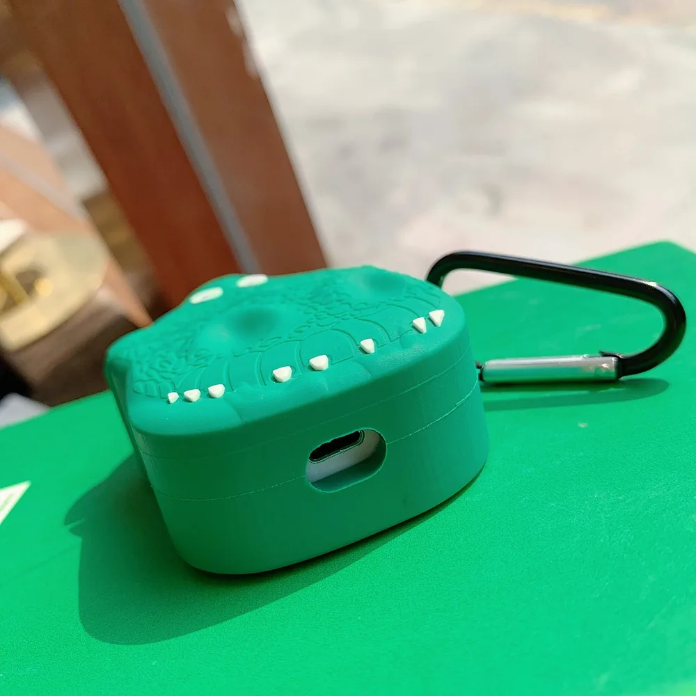 Мультфильм 3D милый динозавр наушники силиконовый чехол для AirPods 1 2 Bluetooth гарнитура зарядная коробка крышка кожухи головных телефонов с крюком