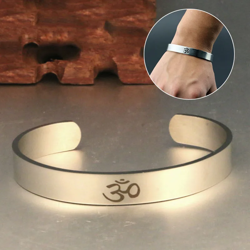 yoga Om bracelet for men men jewelry men's bracelet with silver ohm charm 