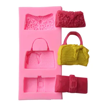 

3D Silicone Lady Handbag Shape Fondant Mold DIY Sugar Craft Chocolate Cake Decorating Mould Baking Tools