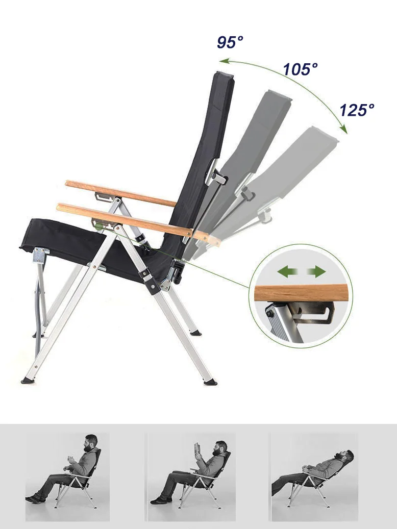 Folding chair Camping chair Portable Ultralight Camping Fishing Picnic Chair Aluminum Nap Beach Chair zero gravity Light luxury folding chair