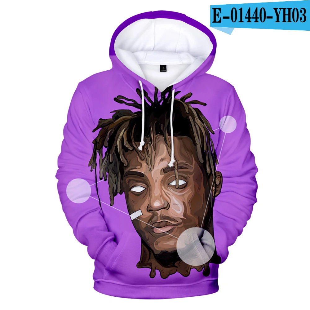 Черный Rapper Juice Wrld толстовки для мужчин/женщин Хип Хоп Harajuku 3D Толстовка с капюшоном серии Remember forever Juice Wrld - Цвет: Черный