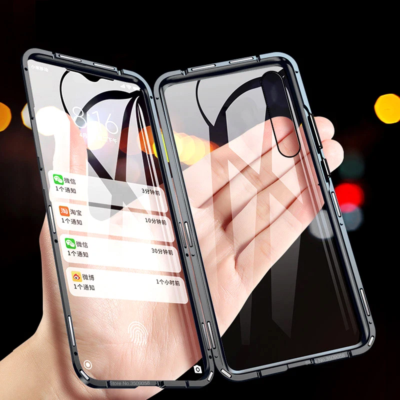 

360 Magnetic Adsorption Metal Case For Xiaomi mi 9t pro 9 se Clear Front+Back Tempered Glass Cover On Xiomi mi9t mi9 mi9se Coque