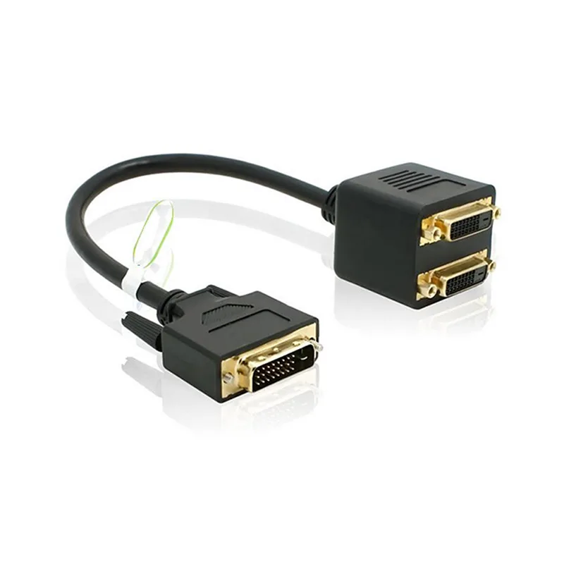 Адаптер DVI-D Штекерный двойной 2 DVI-I Женский видео Y сплиттер кабель адаптер 999