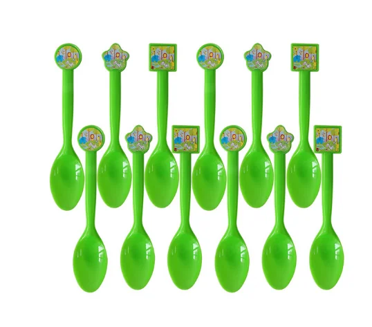 Spoon 12pcs Животный лес тема Вымпел для вечеринки баннер с надписью торт Топпер тарелки шляпа ребенок день рождения украшение одноразовая посуда - Цвет: Spoon 12pcs