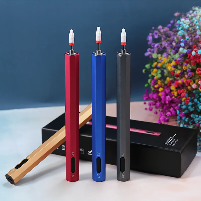 

USB Charging Manicure Electric Storage Grinder Mini Portable Pen Nail Remover Sharpener 3 LED Shadowless Lights LongBattery Life
