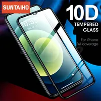 Suntaiho 10D schutz glas für iPhone 12 Pro max 7 8 plus glas screen protector für iPhone 13 11 Pro XR XS bildschirm schutz