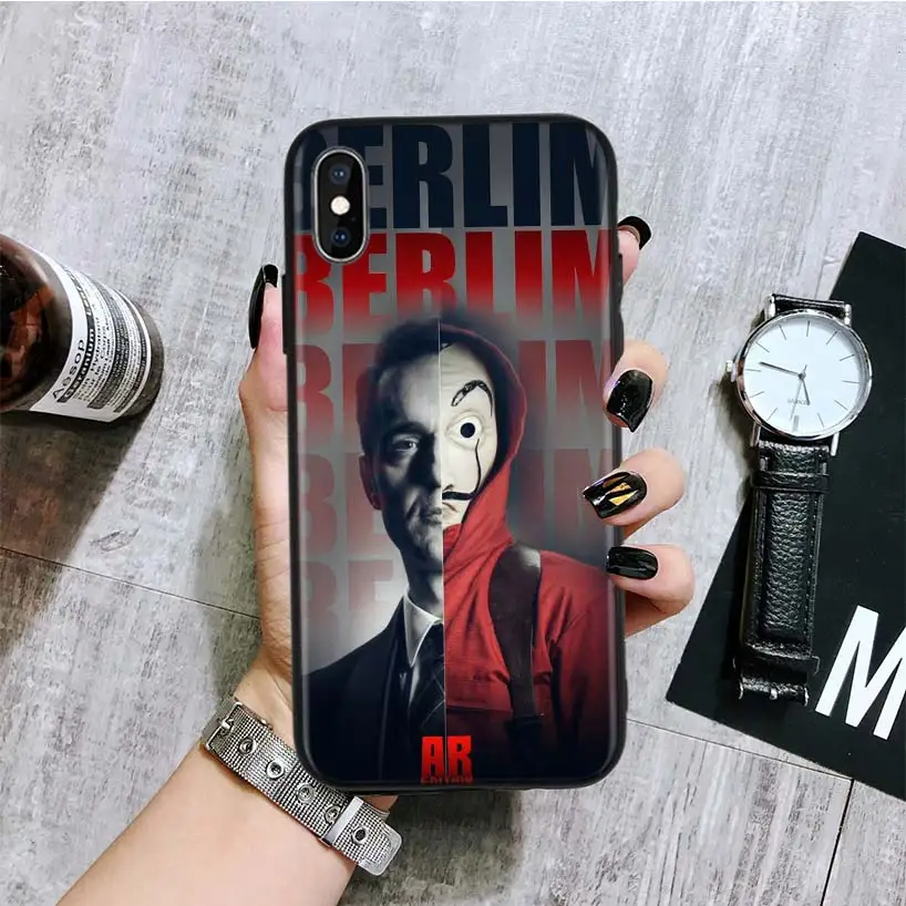 Черный чехол-накладка для телефона tv La Casa de papel для Apple IPhone 11 Pro XS MAX XR 7 8 6 6S Plus X 10 Ten 5 5S SE Coque Shell