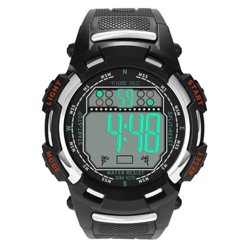 

Outdoor Sports Men's Electronic Watch Waterproof Black Silicone Strap Luminous Digital LED Display Watches Men Clocks Boys Gift