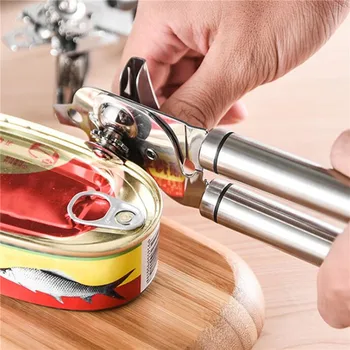 

304 Stainless Steel Can Opener Manual Food-safe With Built-in Bottle Opener
