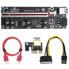 10PCS VER009S Plus Riser Card 1X To 16X Extender PCI PCI-E 009S Plus Riser Graphics Extension Cable for Miner Mining