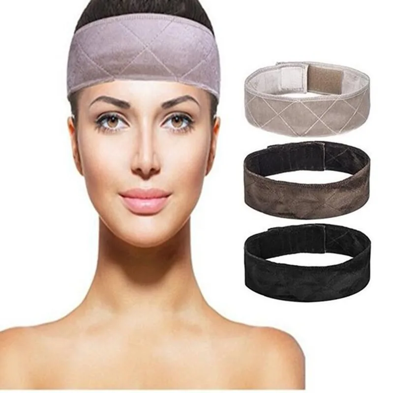 New Arrival Hand Made Non-Slip Wig Grip Band With Double Sided Velvet Adjustable Hair Headband In Brown/Black/Blonde | Шиньоны и парики