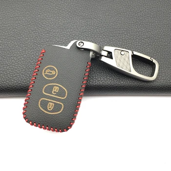 

For Toyota Land Cruiser Prado 150 Avensis Prius Crown For Subaru Forester XV Genuine Leather Car Key Case 3 buttons Cover Remote