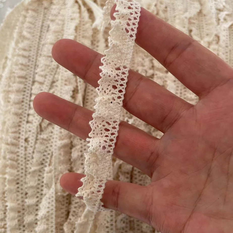 Lace Ribbon lace sewing supplies 5 Meters Cotton Embroidered Elastic Lace Trims DIY Patchwork Handmade Sewing