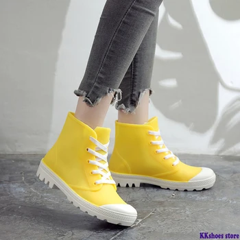 

Woman Rain Boots Ankle Boot For Woman Waterproof Solid Color Shoes 2020 Spring Autumn Rain Boots Non-Slip Female Casual Shoes