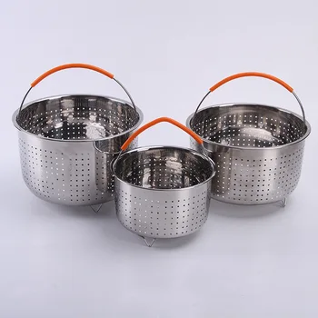 

Multi-Function Stainless Steel Rice Cooker Steam Basket Pressure Cooker Anti-scald Steamer Vegetable Cleaning Basket OK 1113