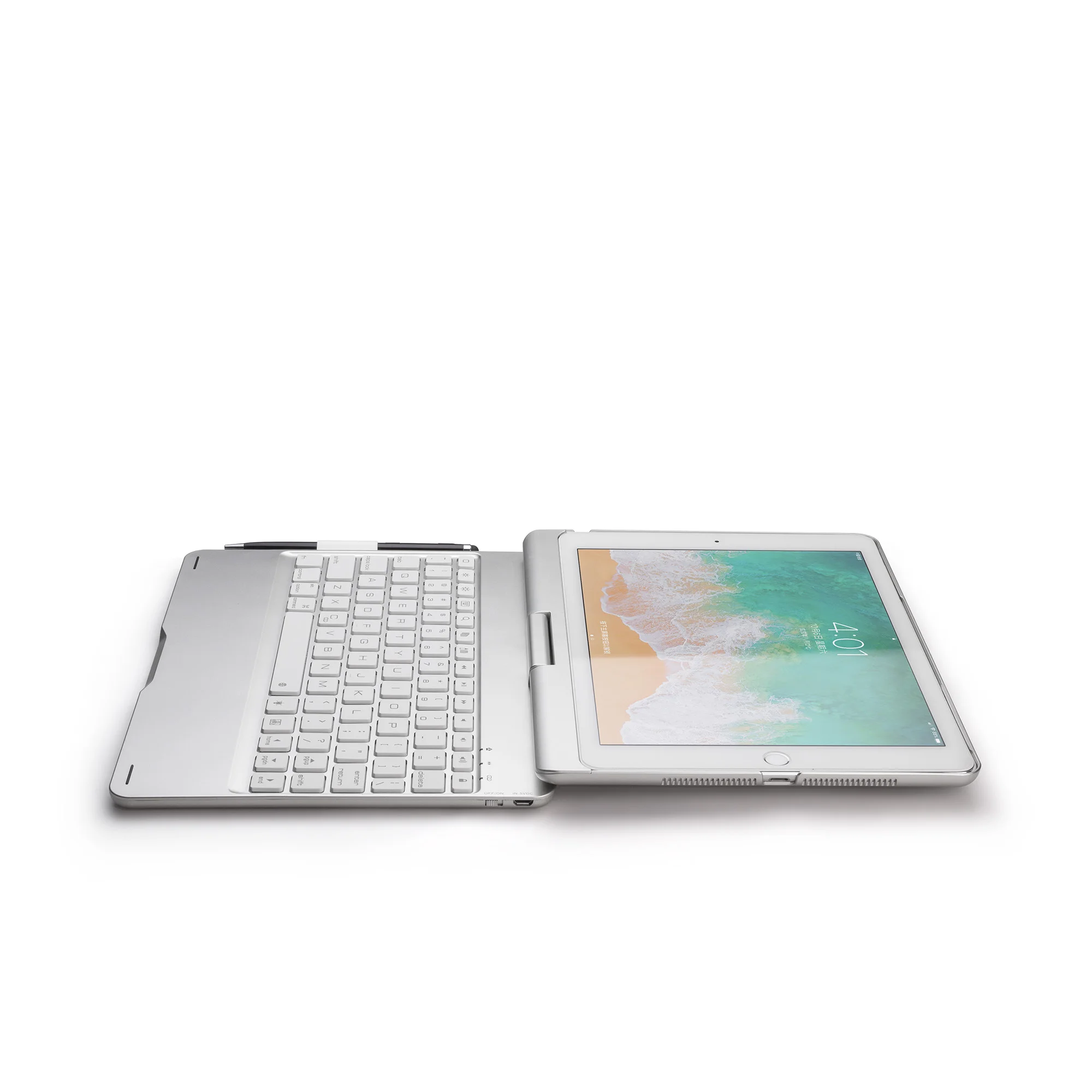 360 градусов вращение беспроводной Bluetooth клавиатура чехол для iPad Air 2 Pro 9,7 дюймов с Красочная светодиодная подсветка