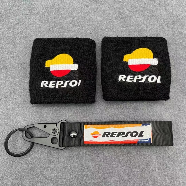 3D HRC Embroidery Logo Fluid Oil Front Rear Brake Clutch Reservoir Cup Cover Socks Honda CBR600RR CBR1000RR Repsol