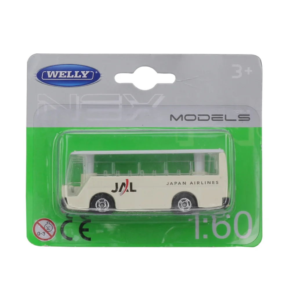 WELLY литье под давлением 1: 60 автомобиль мини-модель автомобиля Toyota Corolla/багаж в аэропорту автомобиль автобус, трактор с прицепом Металлический Игрушечный Автомобиль детские подарки - Цвет: Japan Airlines Bus
